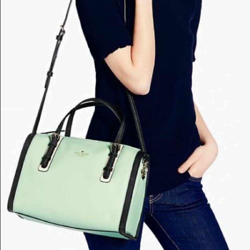Kate Spade Mint Green and Black Crossbody Bag